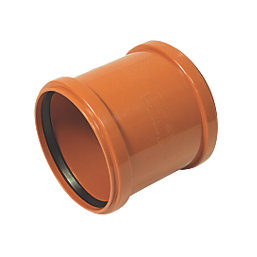 FloPlast Push-Fit Double Socket Underground Pipe Coupling 160mm