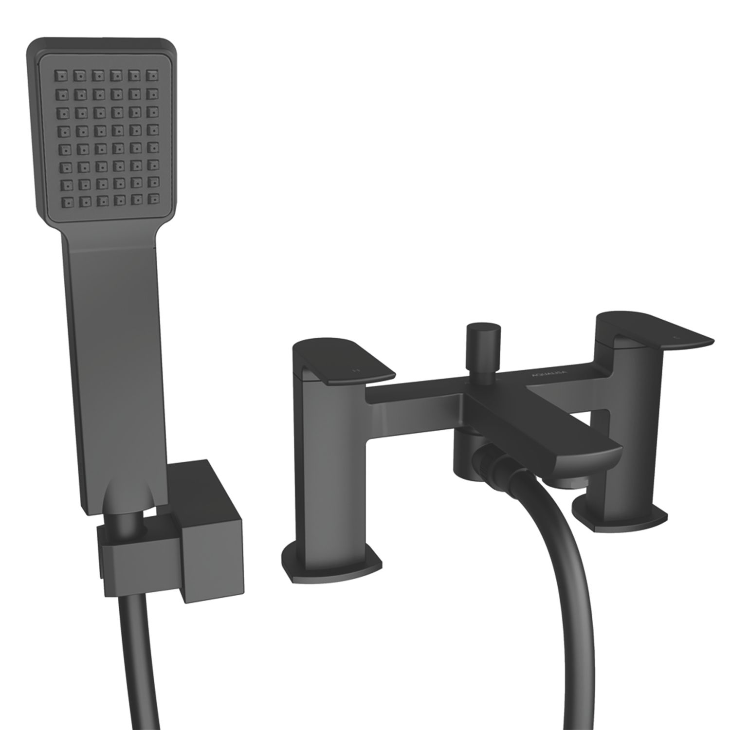 Aqualisa Downtown Black 121mm Deck Mounted Dual Control Manual Shower Mixer Tap (303AJ)