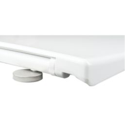 Swirl  Soft-Close with Quick-Release D-Shaped Toilet Seat Stainless Steel & Plastic White