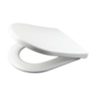 Swirl  Soft-Close with Quick-Release D-Shaped Toilet Seat Stainless Steel & Plastic White