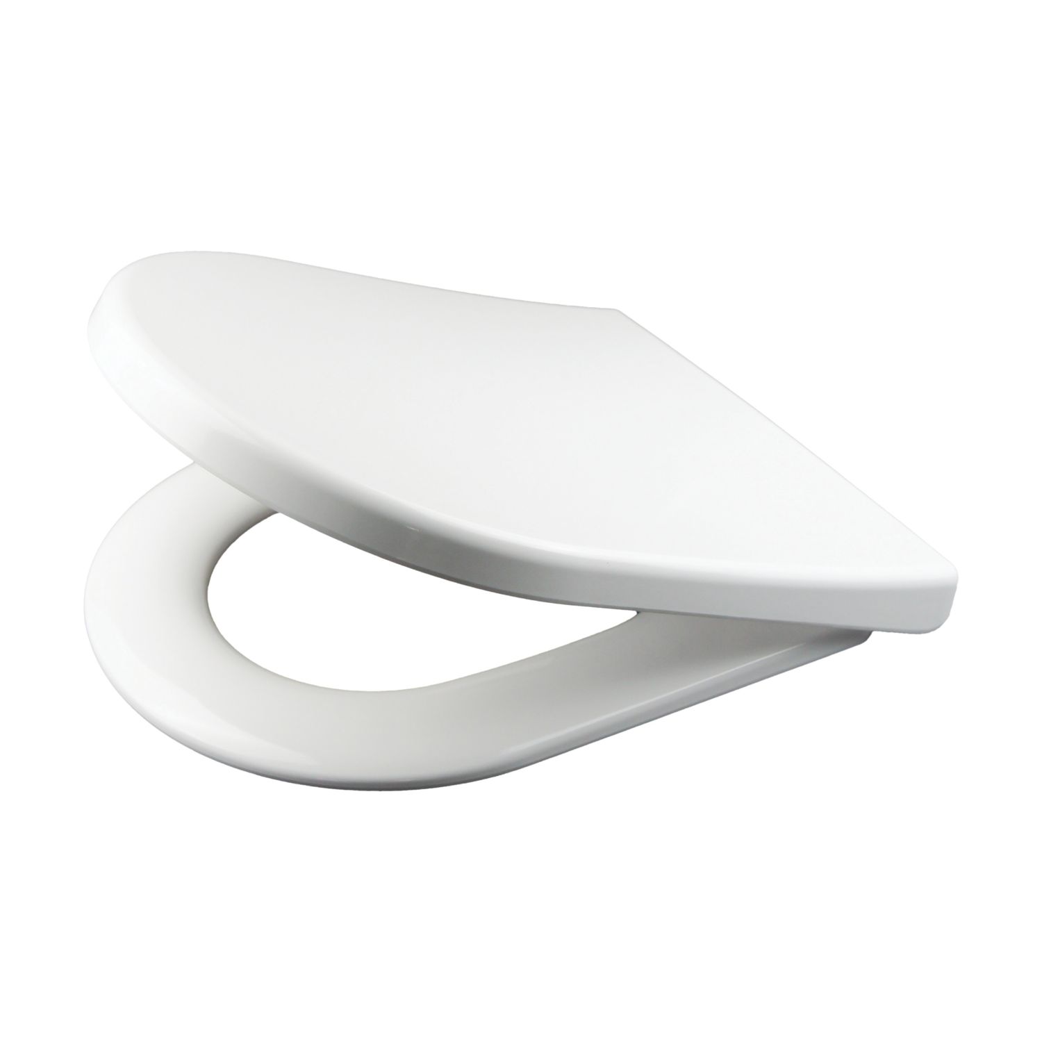 Swirl Soft-Close with Quick-Release D-Shaped Toilet Seat Stainless Steel & Plastic White (303HA)