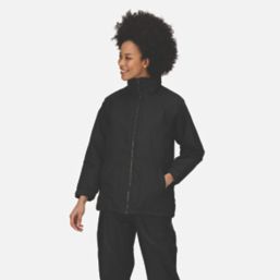 Regatta Hudson  Womens Fleece-Lined Waterproof Jacket Black Size 12