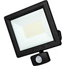 Luceco Essence Outdoor LED Floodlight with Ball Joint With PIR Sensor Black 50W 6000lm