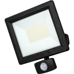 Luceco Essence Outdoor LED Floodlight with Ball Joint With PIR Sensor Black 50W 6000lm