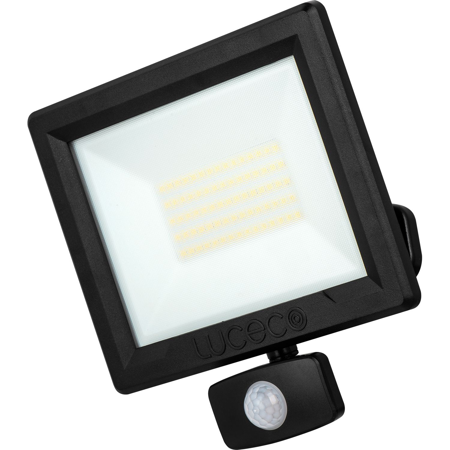 Luceco Essence Outdoor LED Floodlight with Ball Joint With PIR Sensor Black 50W 5250lm (303JC)