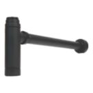 Refurb Flomasta Adjustable Height 32mm Matt Black Basin Bottle Trap with 448mm Extension Pipe