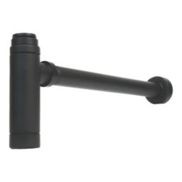 Refurb Flomasta Adjustable Height 32mm Matt Black Basin Bottle Trap with 448mm Extension Pipe