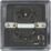 Knightsbridge  20A 1-Gang DP Control Switch & Flex Outlet Matt Black with Neon with Black Inserts