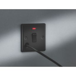 Knightsbridge  20A 1-Gang DP Control Switch & Flex Outlet Matt Black with Neon with Black Inserts