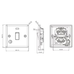 Knightsbridge  20A 1-Gang DP Control Switch & Flex Outlet Matt Black with Neon with Black Inserts