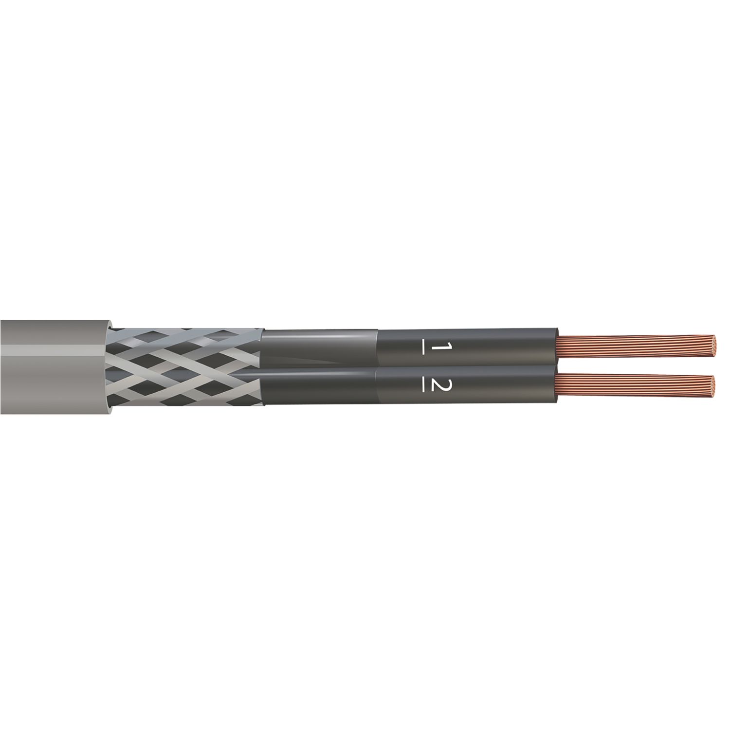Time 2-Core CY Grey 1.5mm² Screened Control Cable 100m Drum (303RF)