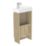 Newland  Single Door Floor Standing Vanity Unit with Basin Effect Natural Oak 400mm x 220mm x 850mm