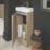 Newland  Single Door Floor Standing Vanity Unit with Basin Effect Natural Oak 400mm x 220mm x 850mm