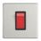 Contactum Lyric 45A 1-Gang DP Control Switch Brushed Steel  with Black Inserts