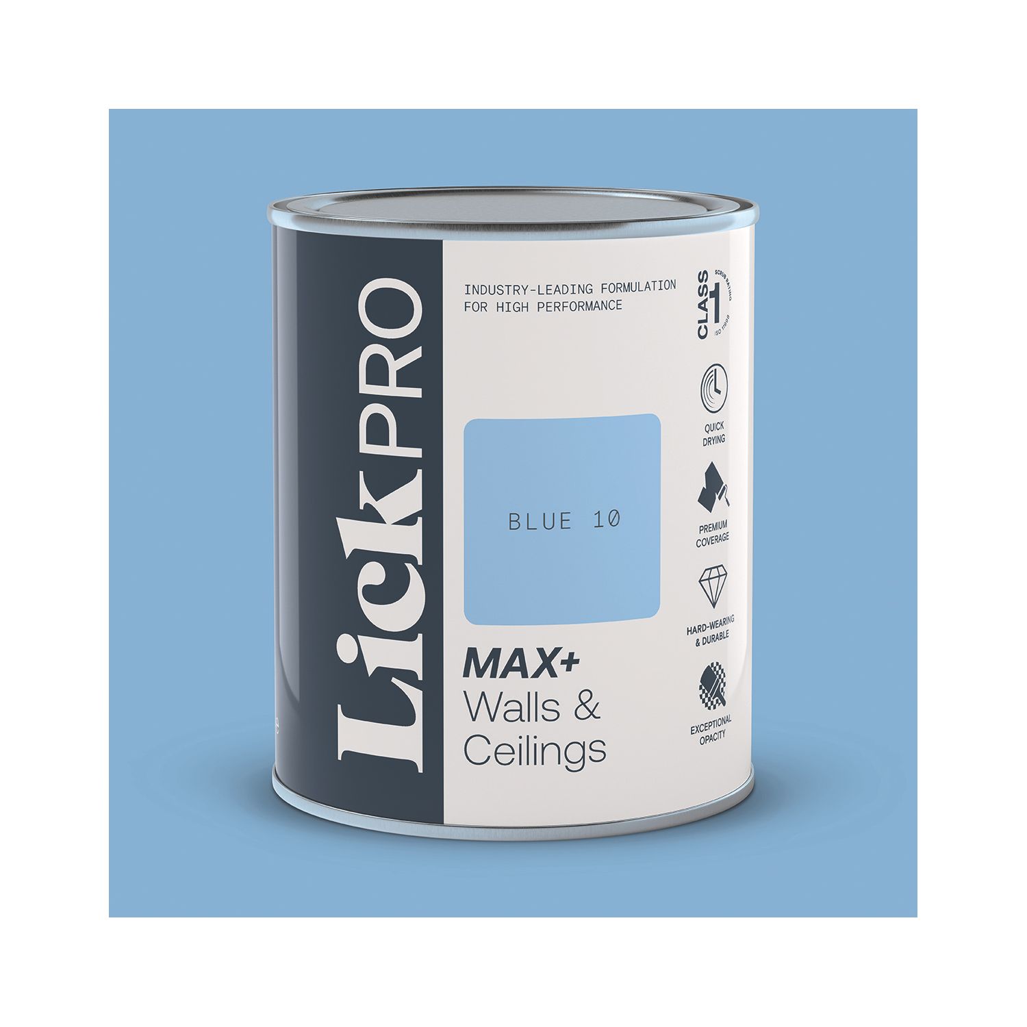LickPro Max+ 1Ltr Blue 10 Matt Emulsion Paint (303TM)