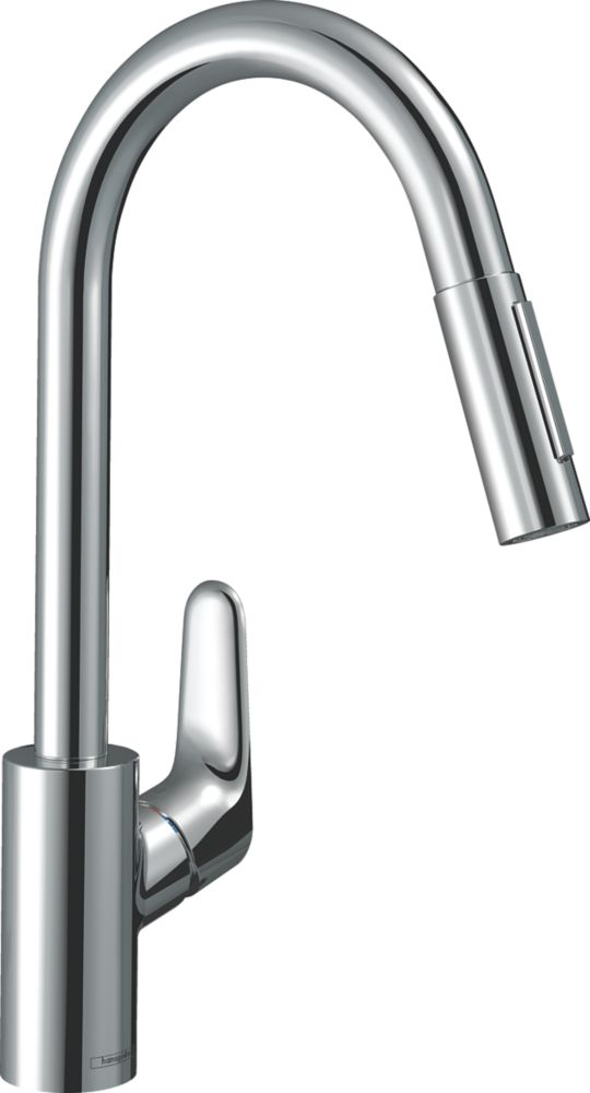Nes Home Pull Out Kitchen Sink Mono Mixer Tap Chrome