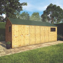 Mercia Modular 17' 6" x 10' (Nominal) Reverse Apex Shiplap T&G Timber Workshop