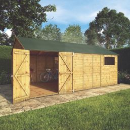 Mercia Modular 17' 6" x 10' (Nominal) Reverse Apex Shiplap T&G Timber Workshop