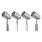Mirage Outdoor LED Spike Light Kit Brushed Silver 12W 420lm 4 Pack