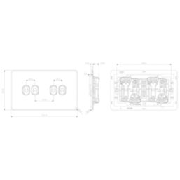 Knightsbridge Screwless 10AX 4-Gang 2-Way Toggle Light Switch  Antique Brass