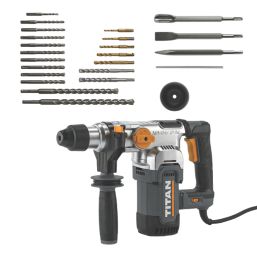 Titan TTB1341SDS 5.12kg  Electric SDS Plus Hammer Drill With 22-Piece Accessory Set 230-240V