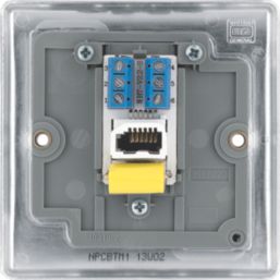 British General Nexus Metal 1-Gang Master Telephone Socket Polished Chrome