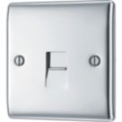 British General Nexus Metal 1-Gang Master Telephone Socket Polished Chrome