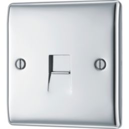 British General Nexus Metal 1-Gang Master Telephone Socket Polished Chrome