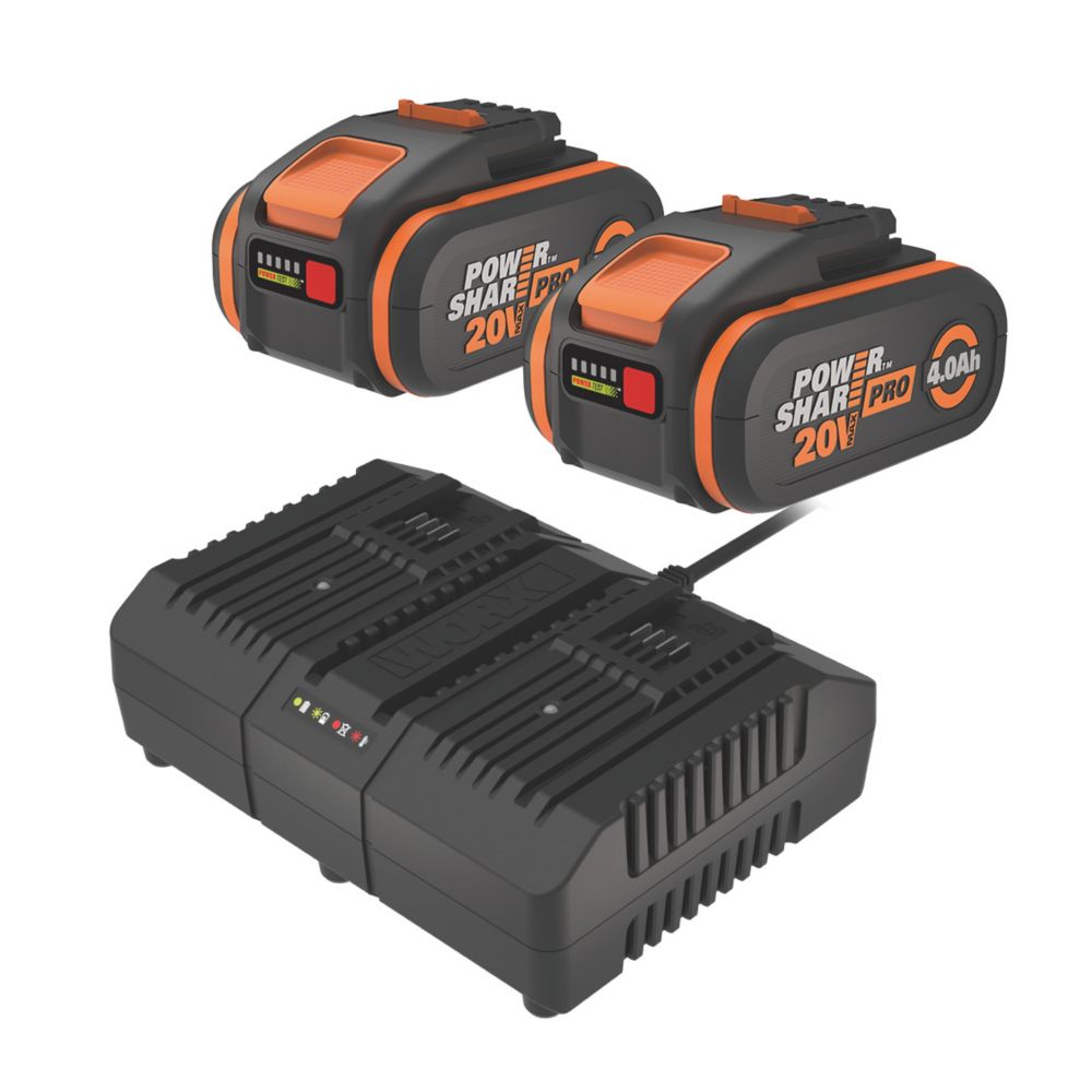 Worx WG185E 40V 2 x 4.0Ah Lithium PowerShare Brushless Cordless