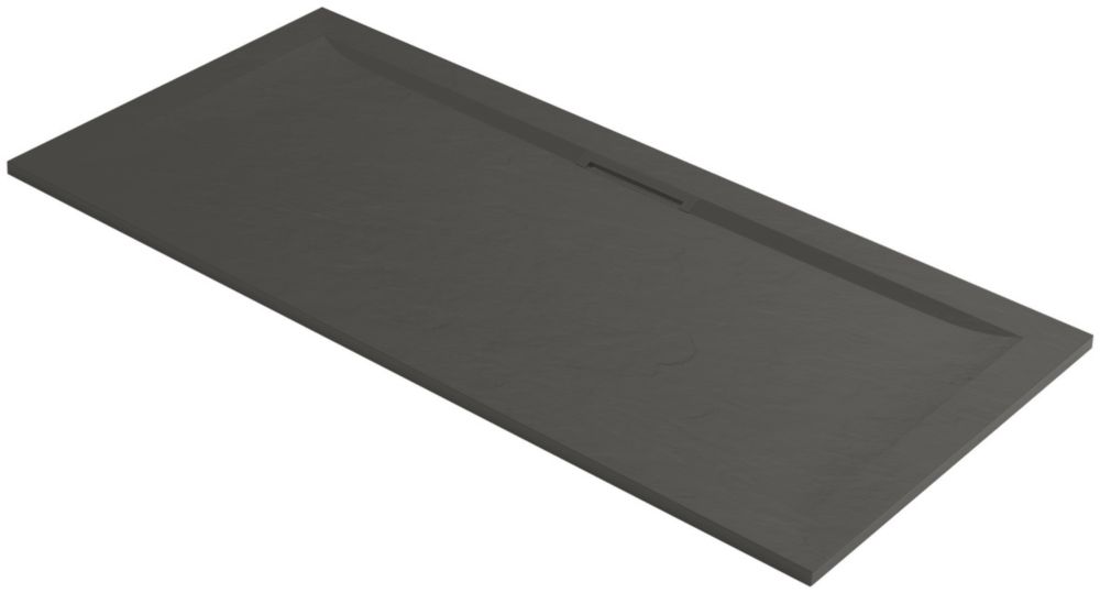Mira Flight Level Rectangular Shower Tray Slate Grey 1700mm x 800mm x ...
