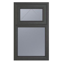 Crystal  Top Opening Obscure Triple-Glazed Casement Anthracite on White uPVC Window 610mm x 965mm
