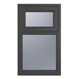 Crystal  Top Opening Obscure Triple-Glazed Casement Anthracite on White uPVC Window 610mm x 965mm