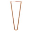 Rothley 2-Pin Hairpin Worktop Leg Polished Copper 350mm