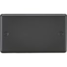 Knightsbridge  2-Gang Blanking Plate Matt Black