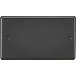 Knightsbridge  2-Gang Blanking Plate Matt Black