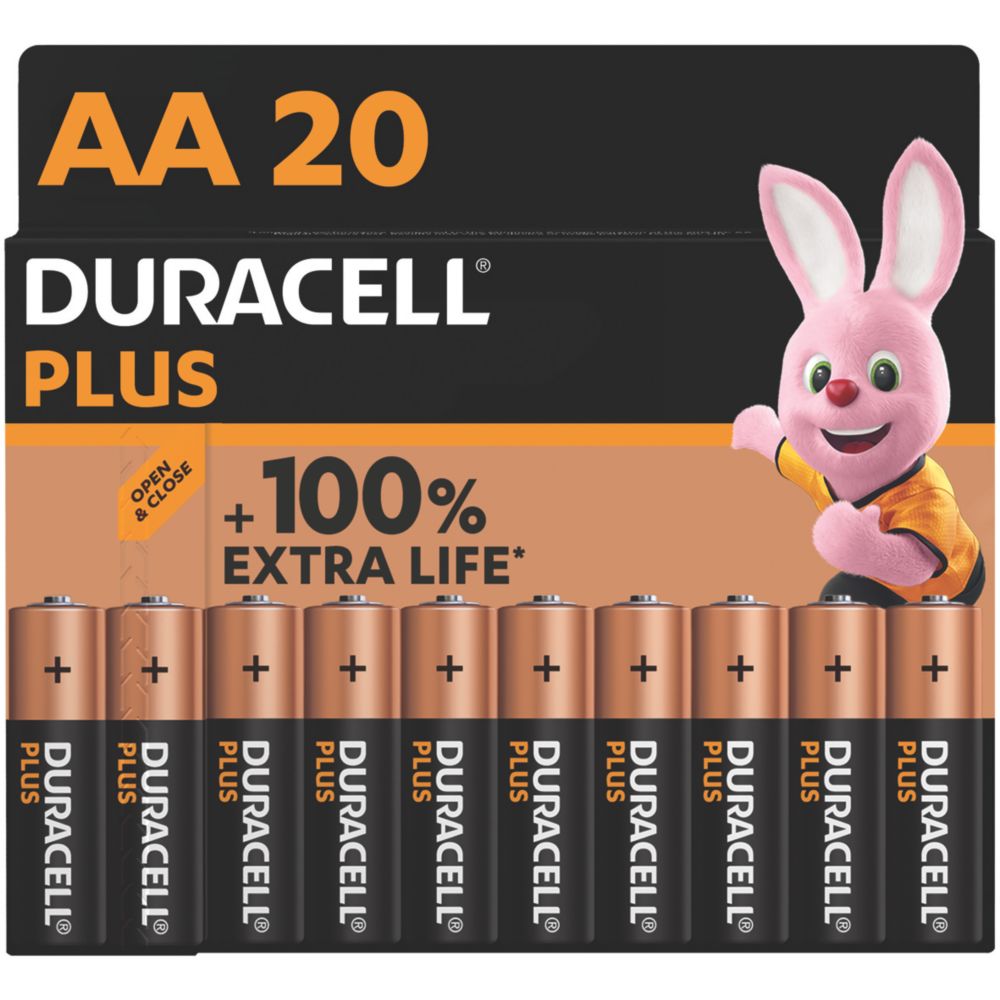 Duracell Plus Aa Alkaline Batteries 20 Pack Screwfix