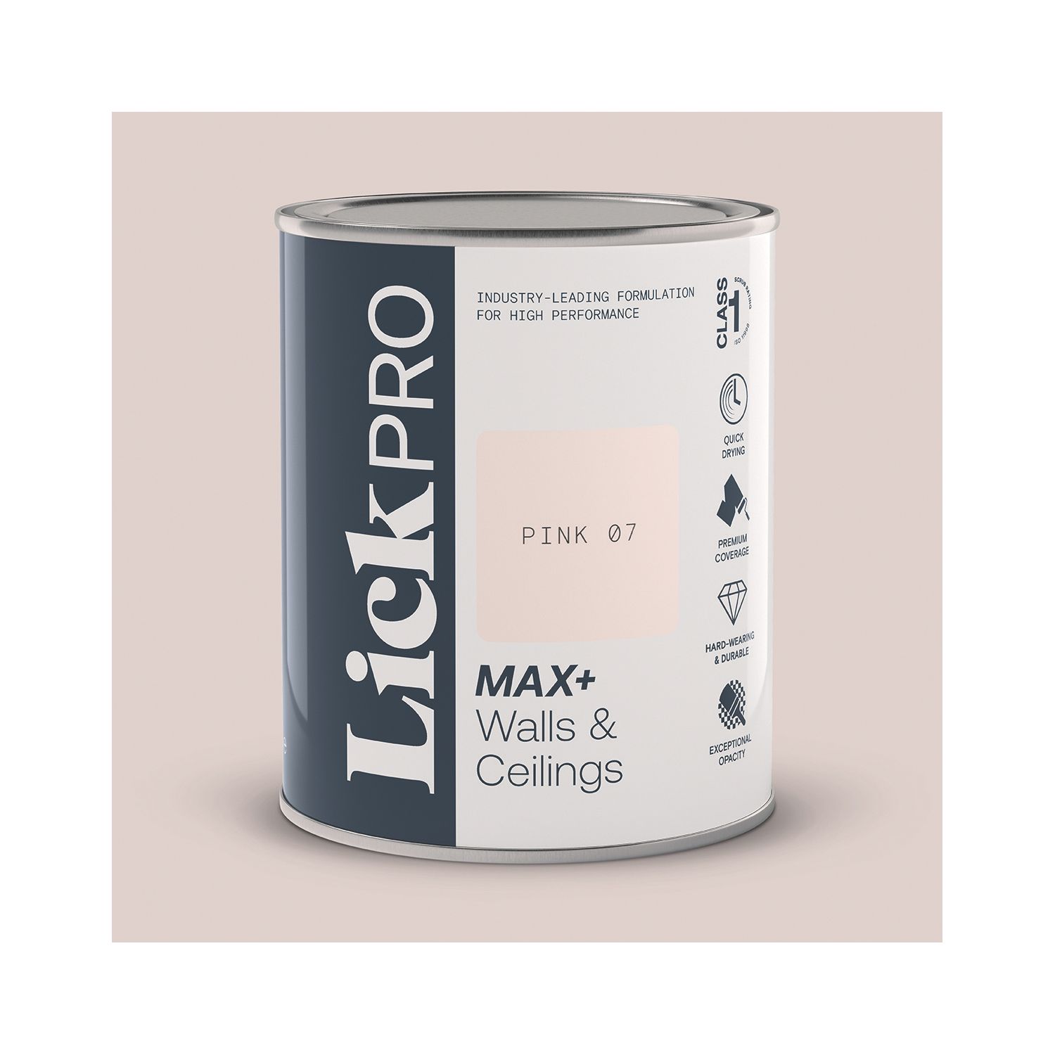 LickPro Max+ 1Ltr Pink 07 Matt Emulsion Paint (304TM)