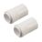 Deta TTE Male Conduit Adaptors 25mm White 2 Pack
