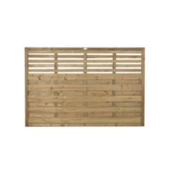 Forest Kyoto  Slatted Top Fence Panels Natural Timber 6' x 4' Pack of 10