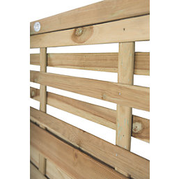 Forest Kyoto  Slatted Top Fence Panels Natural Timber 6' x 4' Pack of 10