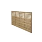 Forest Kyoto  Slatted Top Fence Panels Natural Timber 6' x 4' Pack of 10