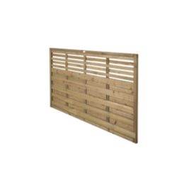 Forest Kyoto  Slatted Top Fence Panels Natural Timber 6' x 4' Pack of 10