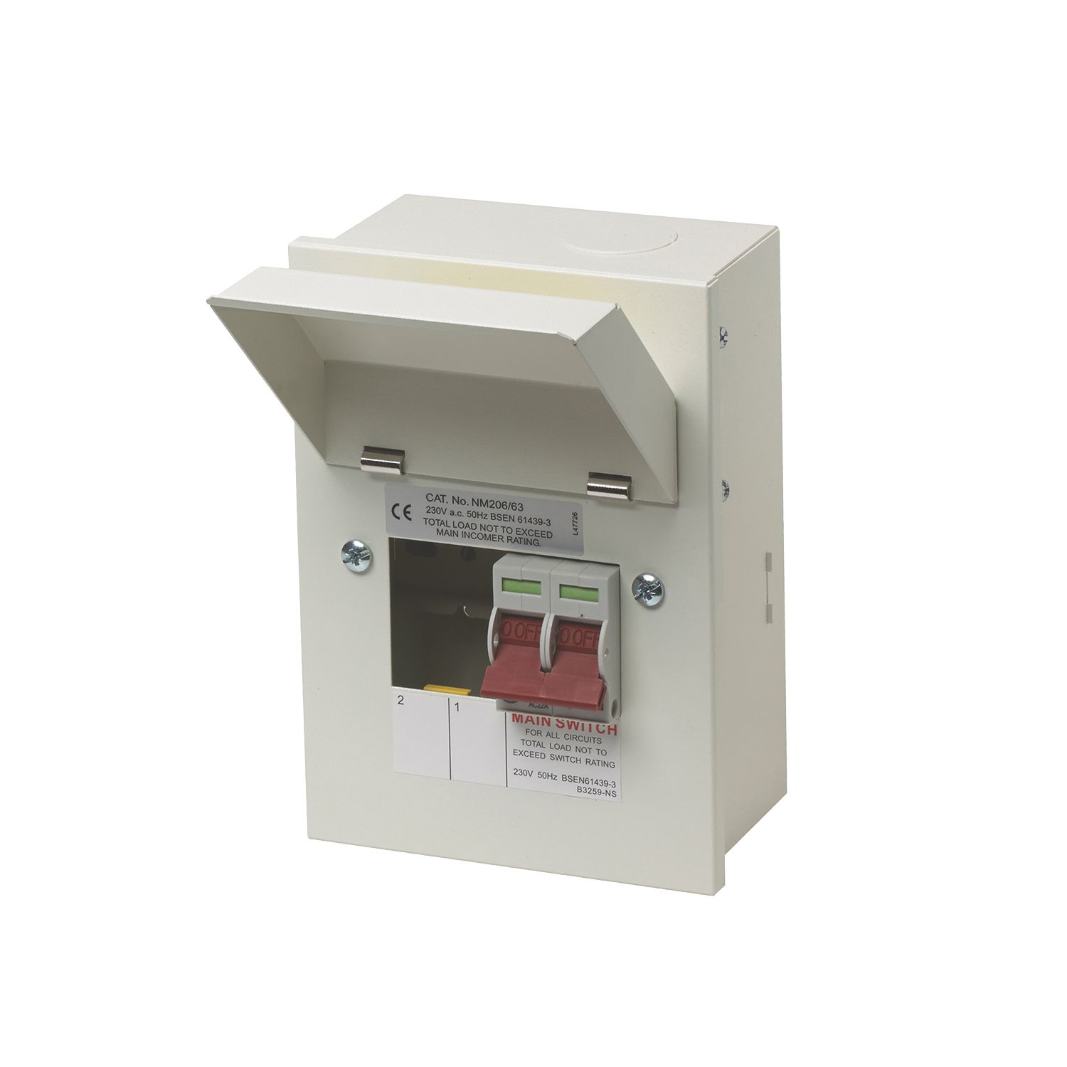 Wylex 4-Module 2-Way Part-Populated Main Switch Consumer Unit (3056J)