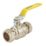 Essentials  Compression Full Bore 22mm Ball Valve with Yellow Handle