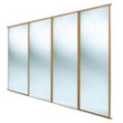 Spacepro Classic 4-Door Sliding Wardrobe Door Kit Oak Frame Mirror Panel 2978mm x 2260mm