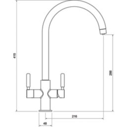 Streame by Abode Hemista 3-in-1 Boiling Mono Mixer Brushed Brass
