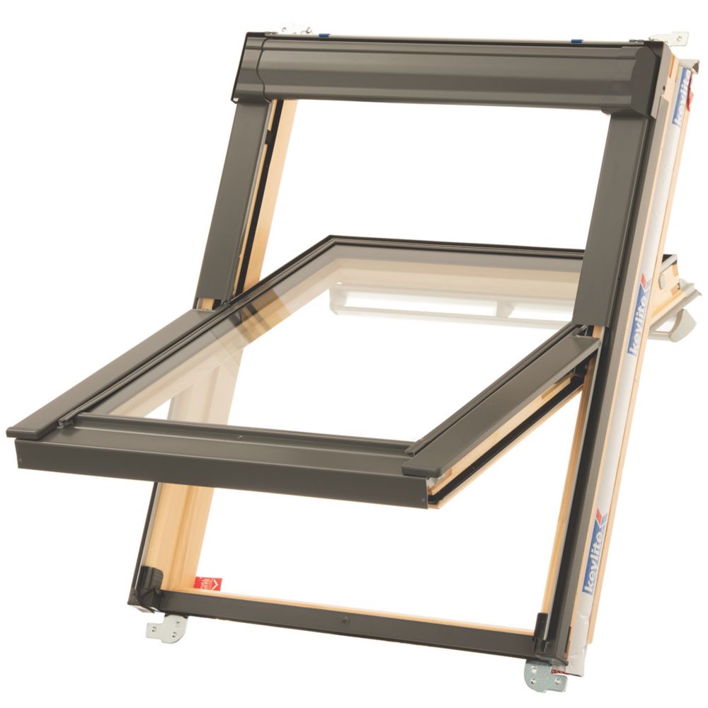 Keylite Manual CentrePivot Lacquered Timber Roof Window Clear 550 x