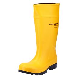 Dunlop Purofort Professional   Safety Wellies Yellow Size 4