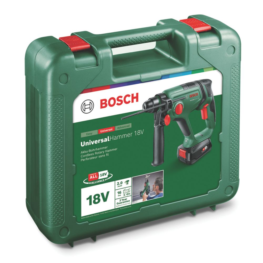Bosch UniversalHammer 2kg 18V 1 x 2.5Ah Li-Ion Power for All Cordless  Hammer Drill - Screwfix