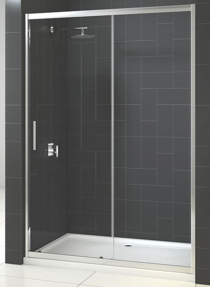 Triton Fast Fix Framed Rectangular Sliding Shower Door Chrome 1100mm x 1900mm